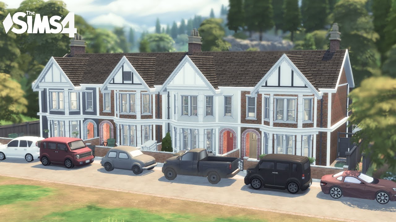 4 British Terraces on one lot | The Sims 4 Stop Motion Build