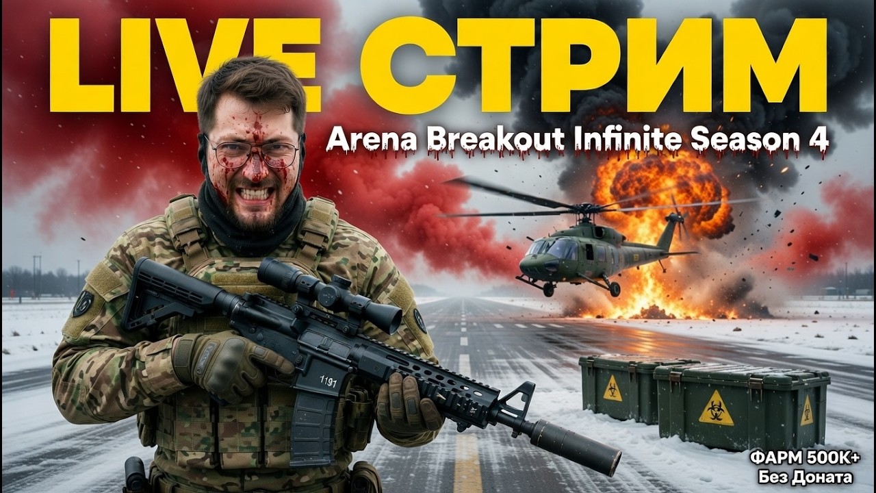 Arena Breakout Infinite СТРИМ | Season 4 Airport Hunt — ФАРМ 500к+ | Живой Рейд Без Доната 2026