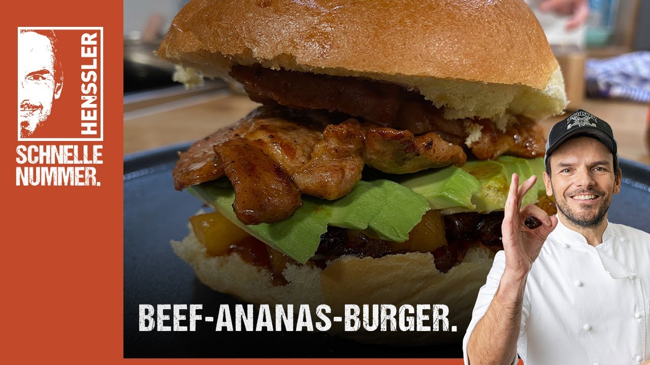 Schnelles Beef-Ananas-Burger Rezept von Steffen Henssler