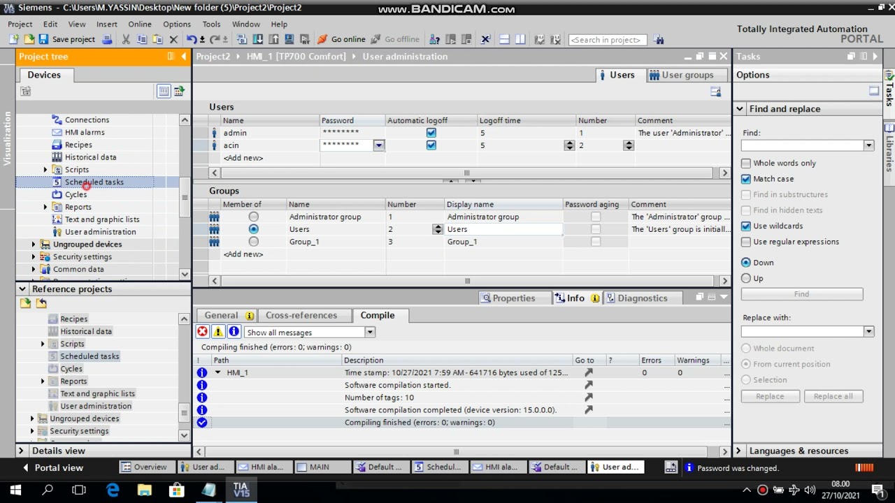 script for create csv file on siemens hmi tp1200