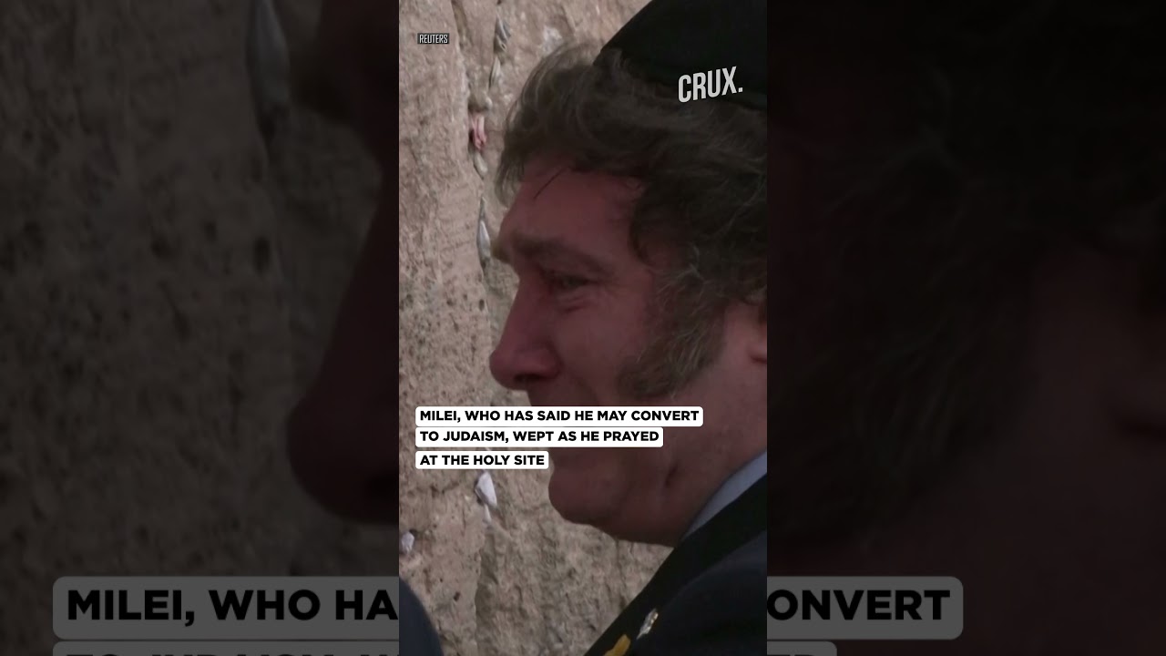 Argentine President Milei Weeps At Western Wall In Jerusalem