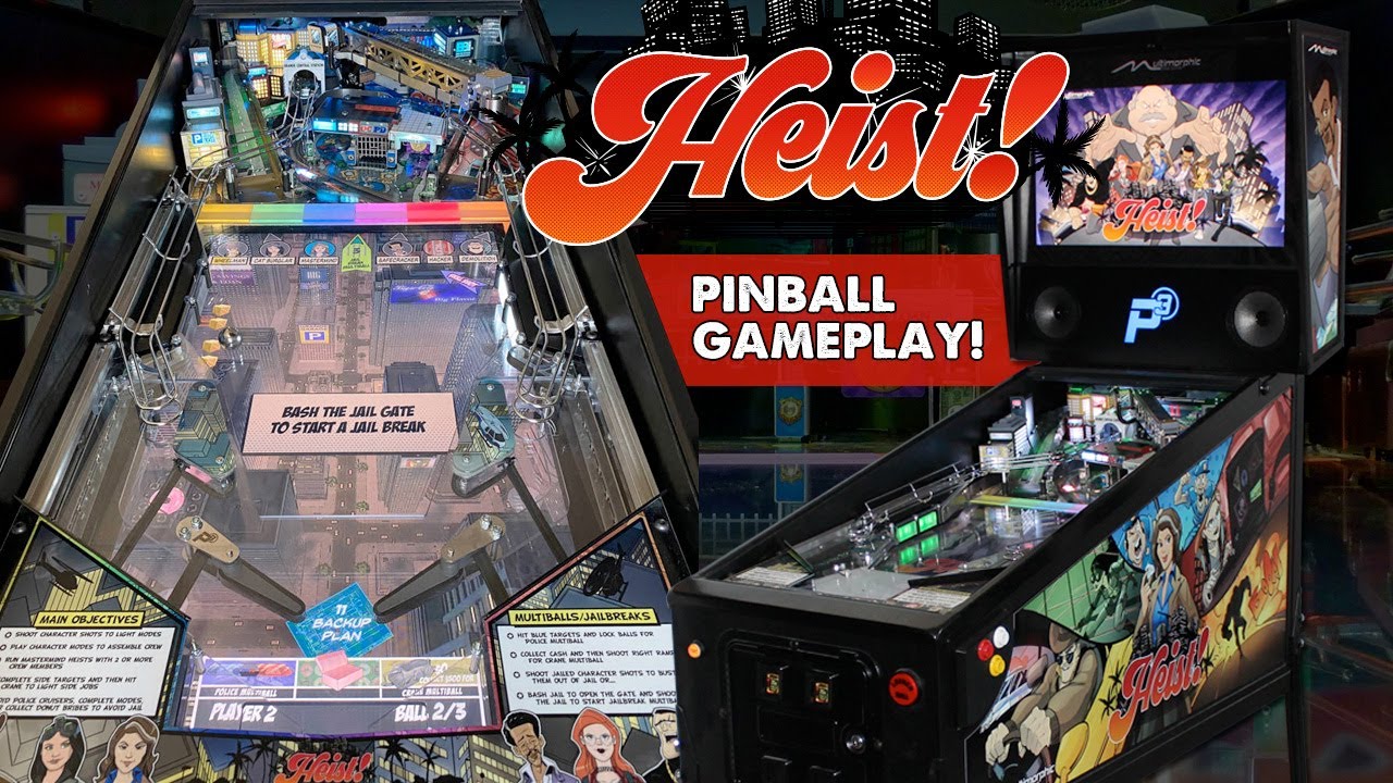 Heist pinball machine GAMEPLAY! [Multimorphic P3, 2020]