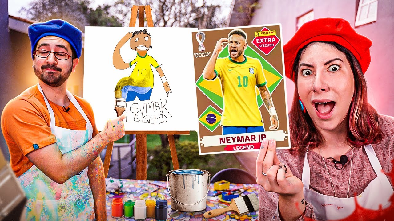 A FIGURINHA DA COPA QUE VOCÊ GANHAR VOCÊ TEM QUE PINTAR | Gabriel e Shirley 2.0