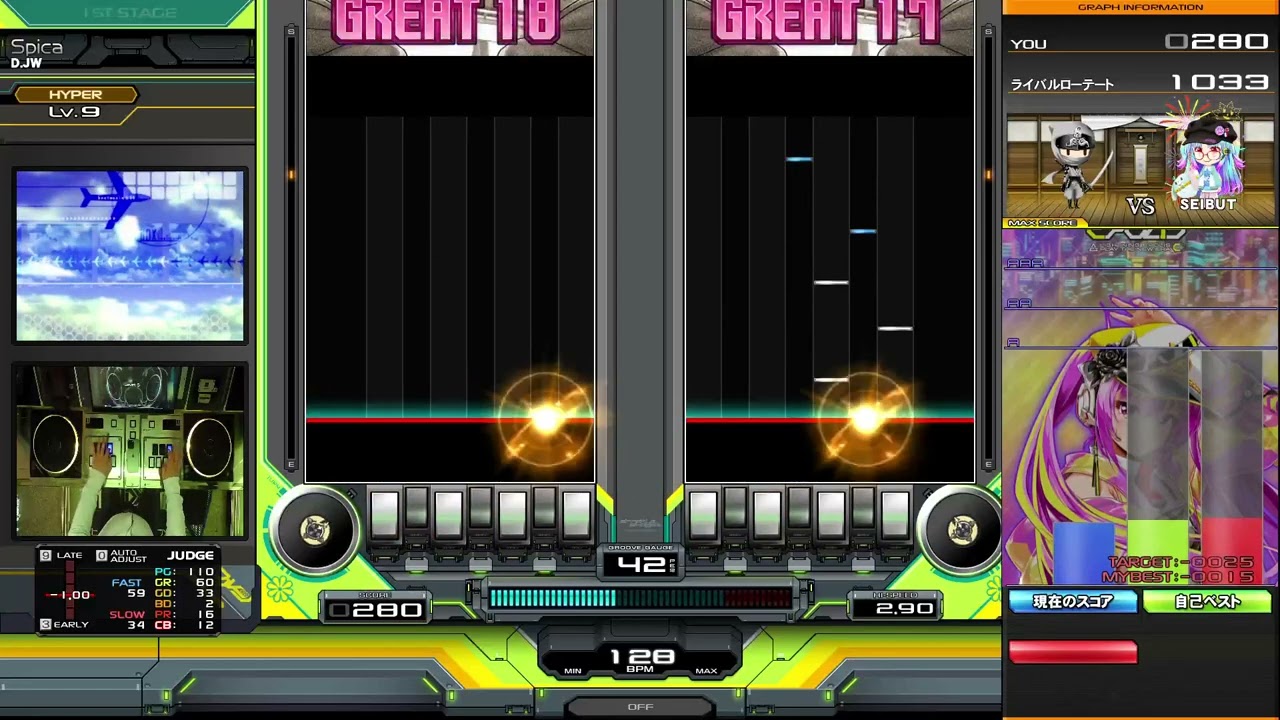 【beatmania IIDX】Spica / D.JW SPHクリア【DP7段】