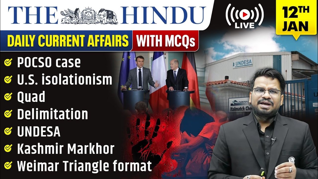 The Hindu Analysis | 12th January 2026 | The Hindu Newspaper  - Practice Questions | Prashant Sir