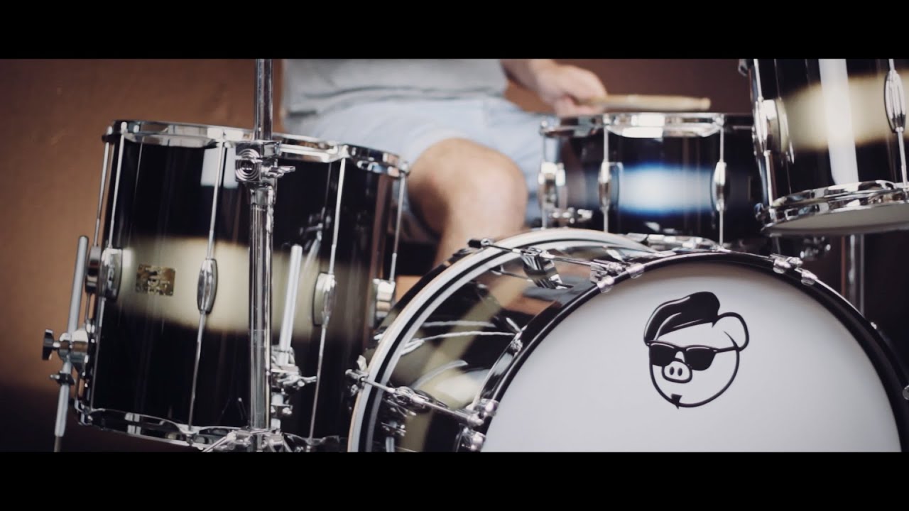 Pork Pie Hip Pig Duco Black Gold Burst Drum Kit