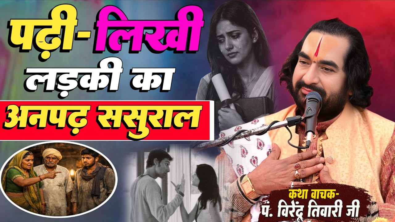 पढ़ी-लिखी लड़की का अनपढ़ ससुराल पं. वीरेन्द्र तिवारी जी से सुनिये हँसते-हँसते पेट फूल जायेगा Pravachan
