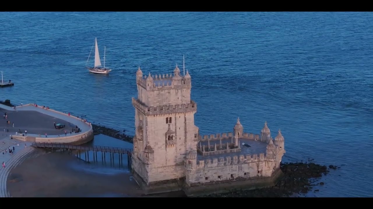 Bel&eacute;m Tower, Lisbon 4K by drone