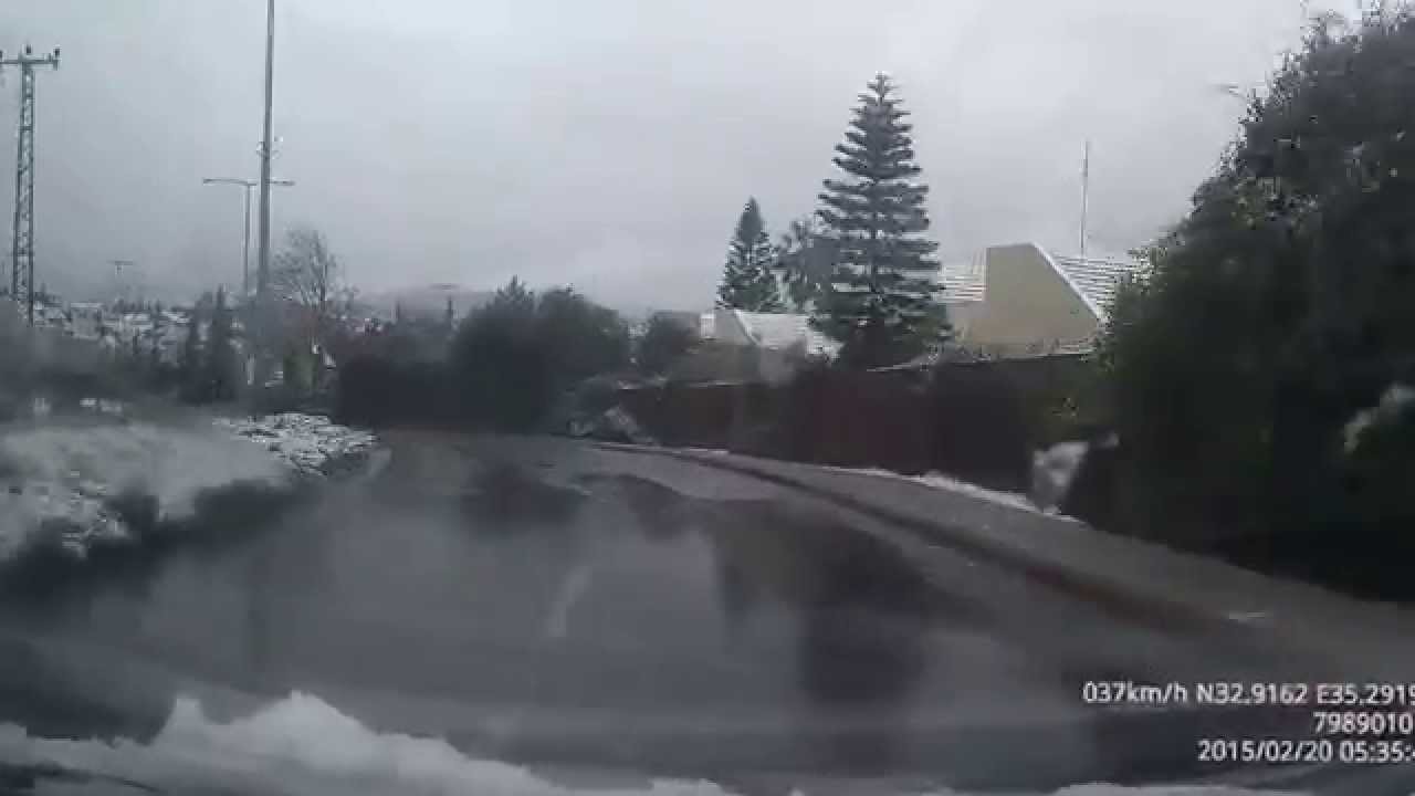 Snow in Karmiel (20/2/2015), unfortunately the camera was poorly fixed.