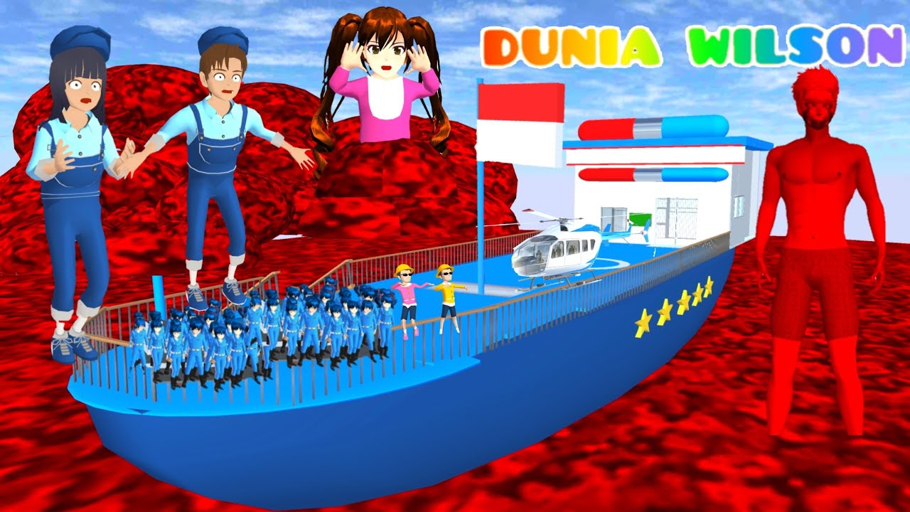 Full Movie Banjir Lava Yuta Mio Naik Kapal Polisi | Raksasa Lava Menyerang Kota Sakura