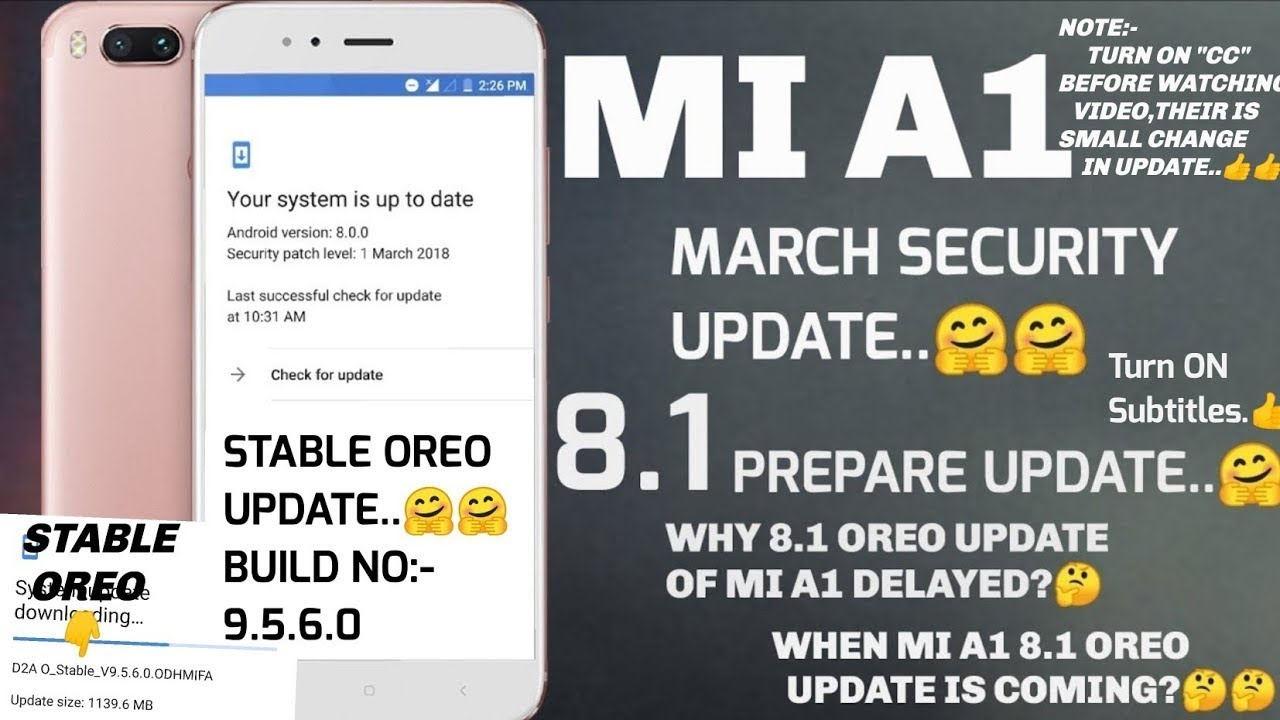 Mi A1 march security update with All google app update