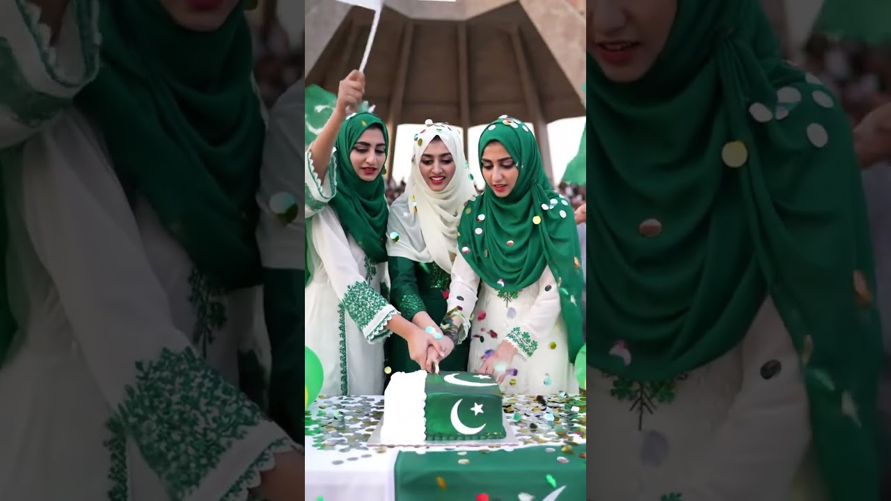 “3 Hijabi Girls Celebrate 14 August at Minar-e-Pakistan 🇵🇰🎂✨”