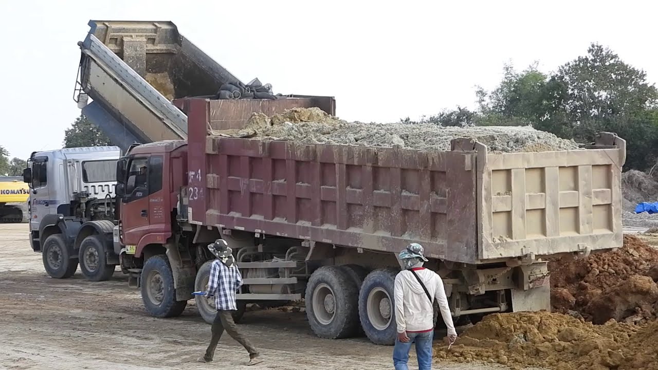 Super Truck KH ឡានដឹកដីធំៗធ្វើផ្លូវក្រវ៉ាត់ក្រុងទី៣ - X Bull Roller, Hyundai trucks, Hino, Foton...