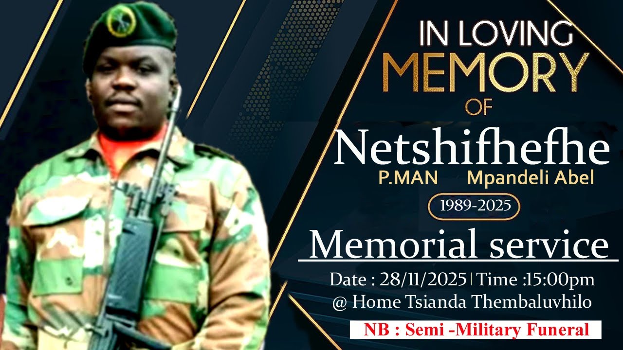 Memorial service of P.MAN Nethifhefhe Mpandeli Abel