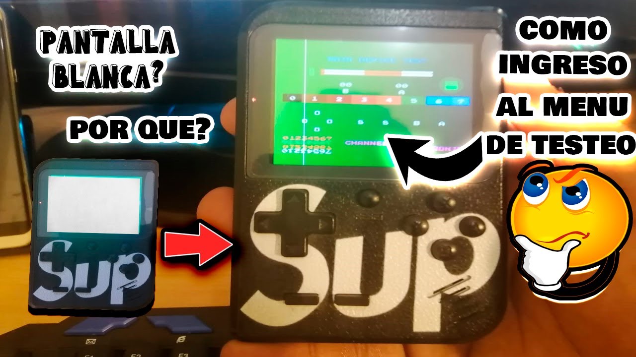 pantalla blanca en mini sup y menu de test