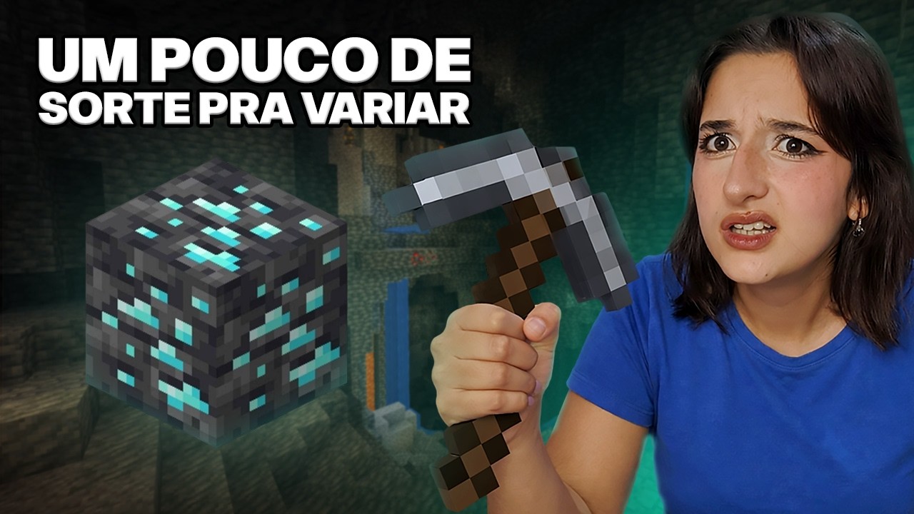 eu achei DIAMANTE no meu SEGUNDO dia no MINECRAFT