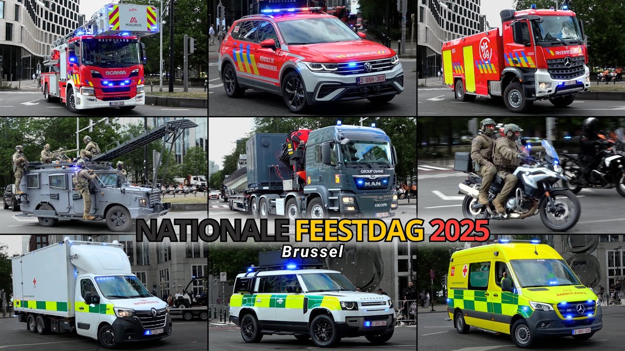 NATIONALE FEESTDAG BRUSSEL 2025 | Enorme parade van 200± Militaire en Hulpdienstenvoertuigen! 🚨🇧🇪