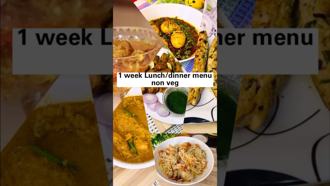 1 week non veg lunch/dinner menu #nonveg #shorts #lunchmenu #recipe #viralshorts