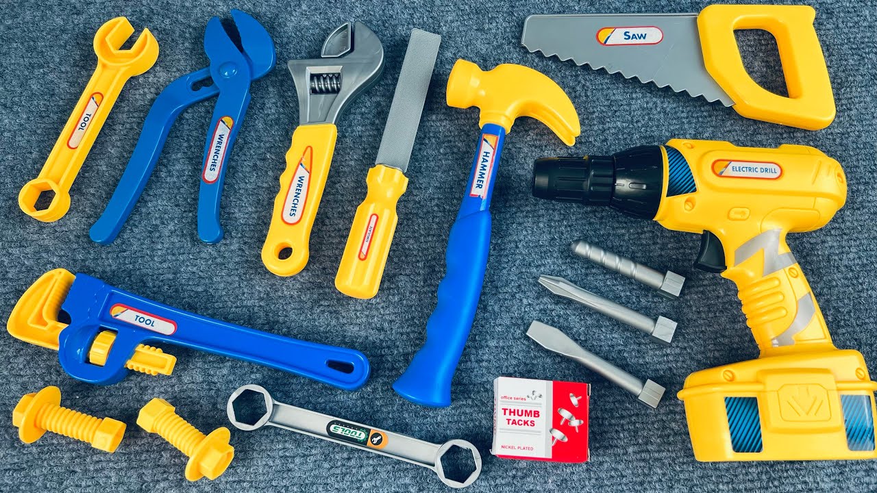 7-Minute Unboxing: Electric Tool Toy Set - Electric Screwdriver and Nut Combination Toy Review