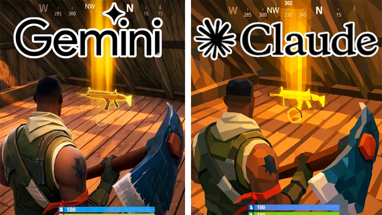GEMINI vs CLAUDE Criando FORTNITE do ZERO! (jogável?)