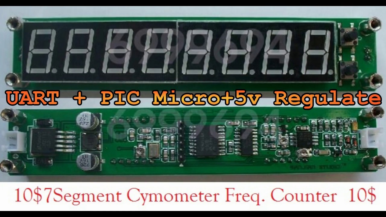 Blue RF Signal Frequency Counter r 0.1 ~ 60MHz and 20MHz ~ 2400MHZ (Base on PIC and MB501 Prescaler)