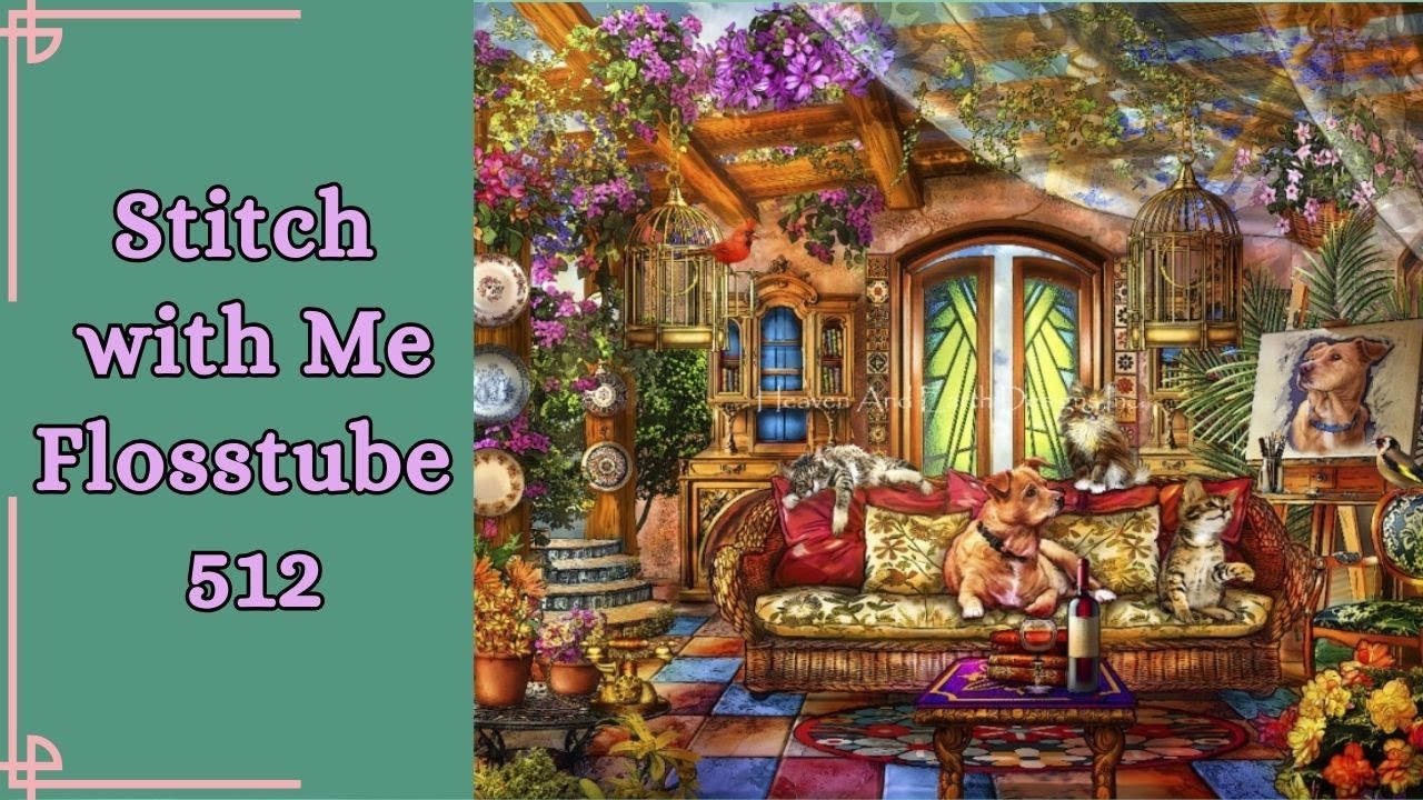 Stitch with me [HAED Mini Summer Room] Flosstube #512 | Close Up  Stitching | STITCHERY LOVERS