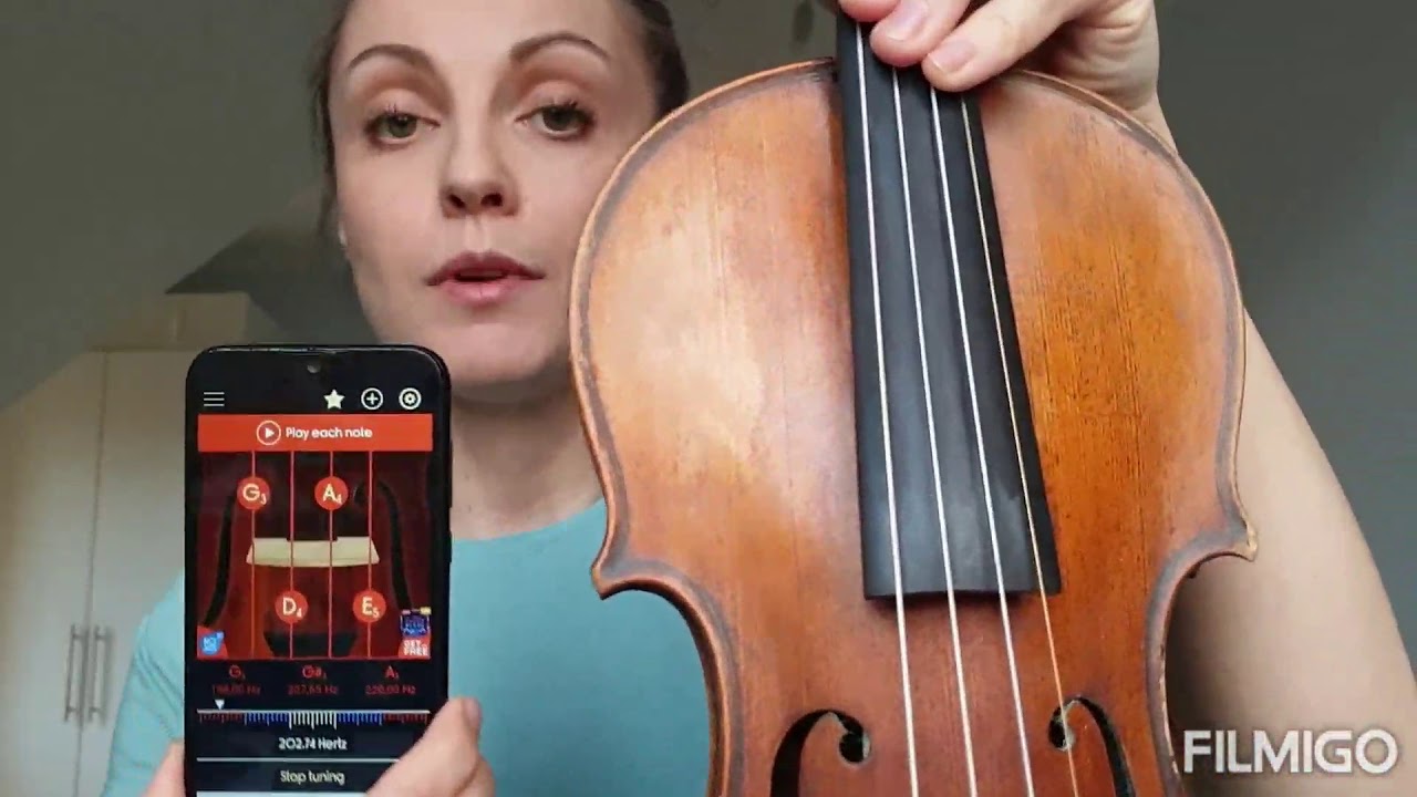 Strojenie skrzypiec przy pomocy tunera