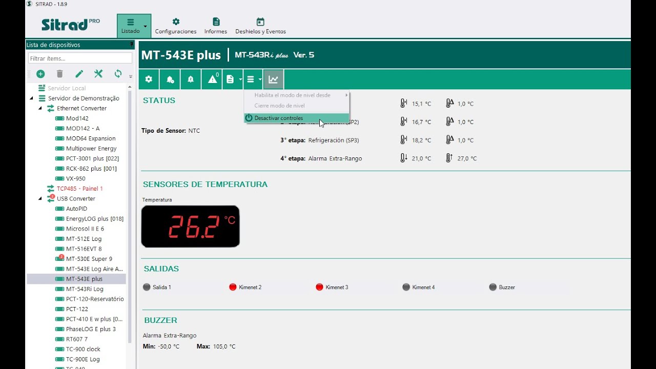 Apagar y Prender Controlador Electrónico Remotamente - Full Gauge - Sitrad - MT-543E Plus