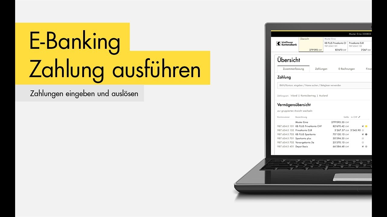 Schaffhauser Kantonalbank: E-Banking Zahlung ausf&uuml;hren