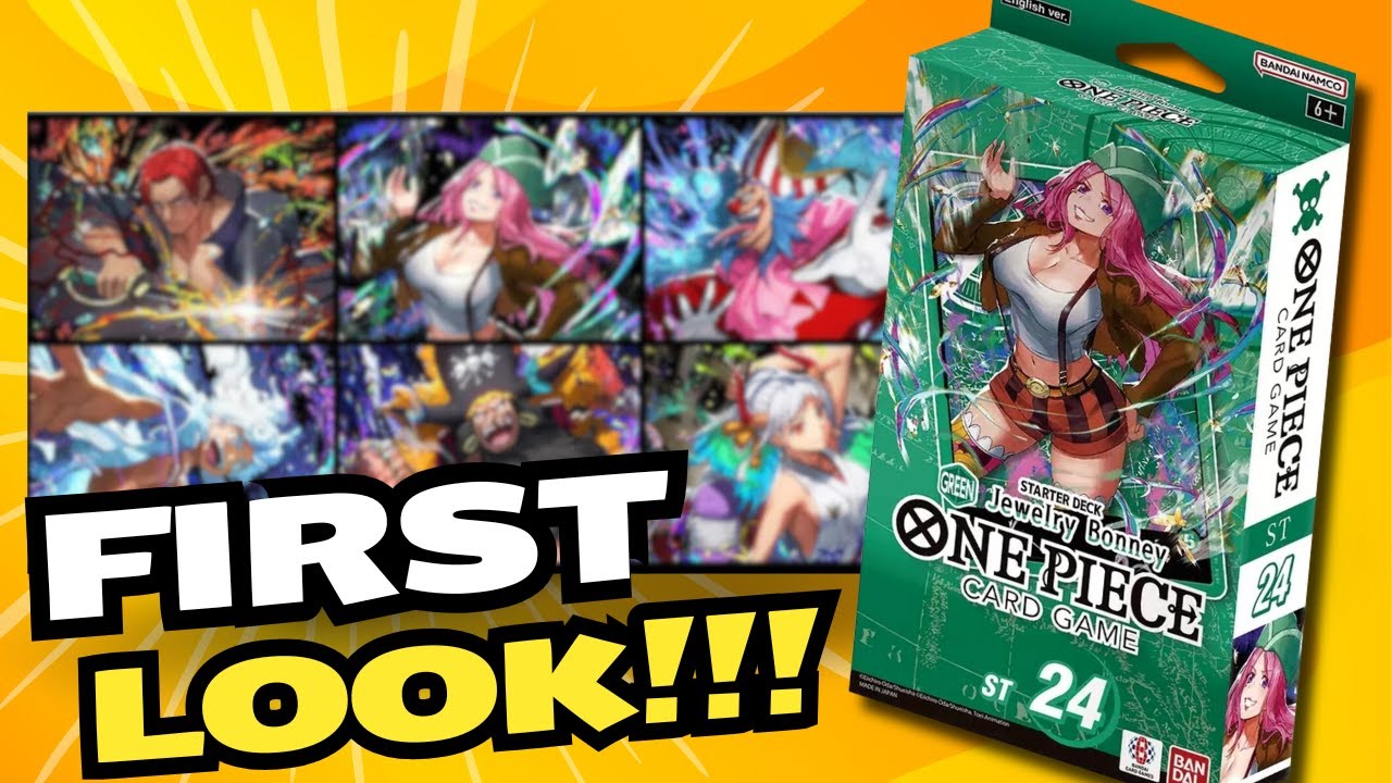 *LET'S HAVE A FIRST LOOK AT THE NEW ST-24 GREEN JEWELRY BONNEY STARTER DECK!!!*  One Piece Card Game