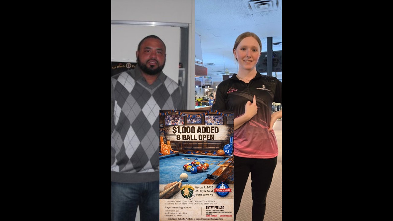 Aaron Hill vs Julia Bright - 8 Ball Tournament - Second Round - 2026 Event #3 - 3/7/26