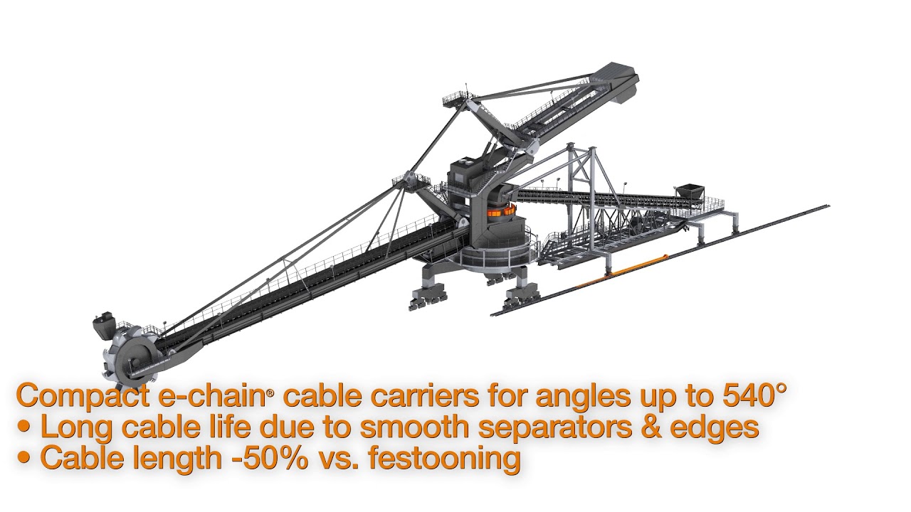 igus&reg; e-chain&reg; solutions for bucket-wheel stacker reclaimers