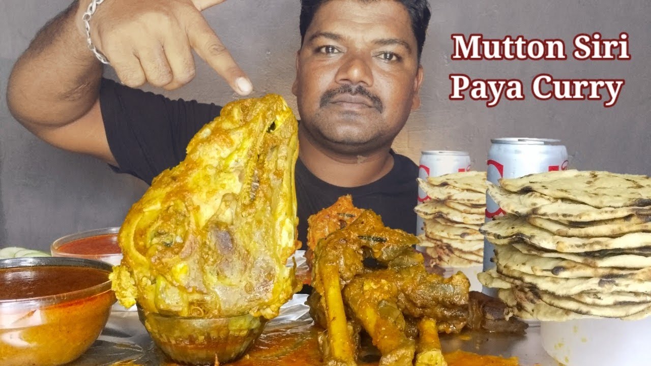 ASMR ; Eating Spicy Mutton Siri Paya Curry With Tandoori Naan | Asmr Eating Show | Khau Bali