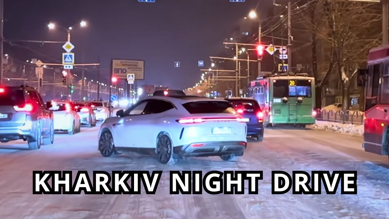 Snowy Night Drive POV 4K ❄️ Relaxing Winter City Drive | Real Car Sounds