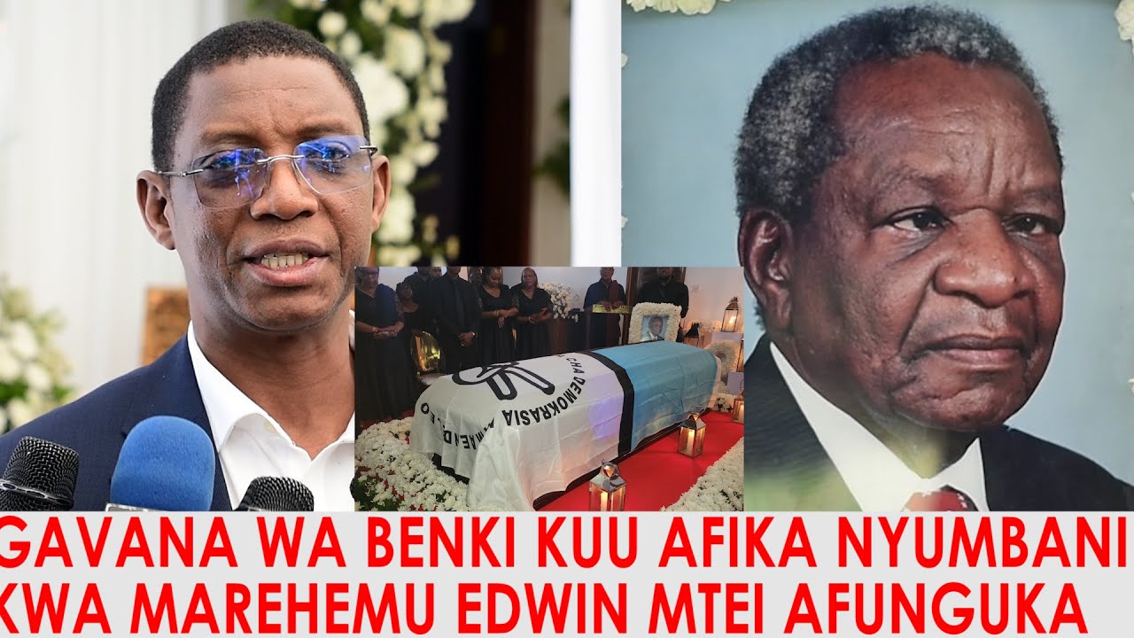 GAVANA WA BENKI KUU AFUNGUKA MSIBANI KWA GAVANA WA KWANZA EDWIN MTEI TUMEWEKA MAKTABA MALUM