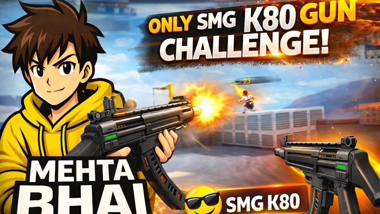 SCARFALL ONLY SMG K80  GUN Challenge 😱 | Mehta Bhai OP Gameplay BEGINS #drsbaghi @DrsBaghi 