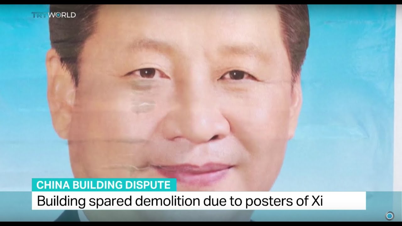 Building in China spared demolition due to posters of Xi