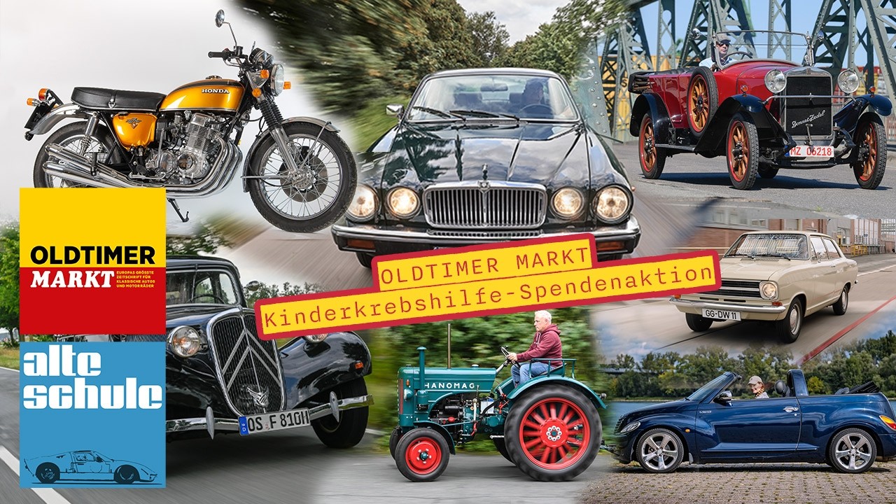 Oldtimer gewinnen & Kindern helfen – die große Oldtimer-Markt-Spendenaktion