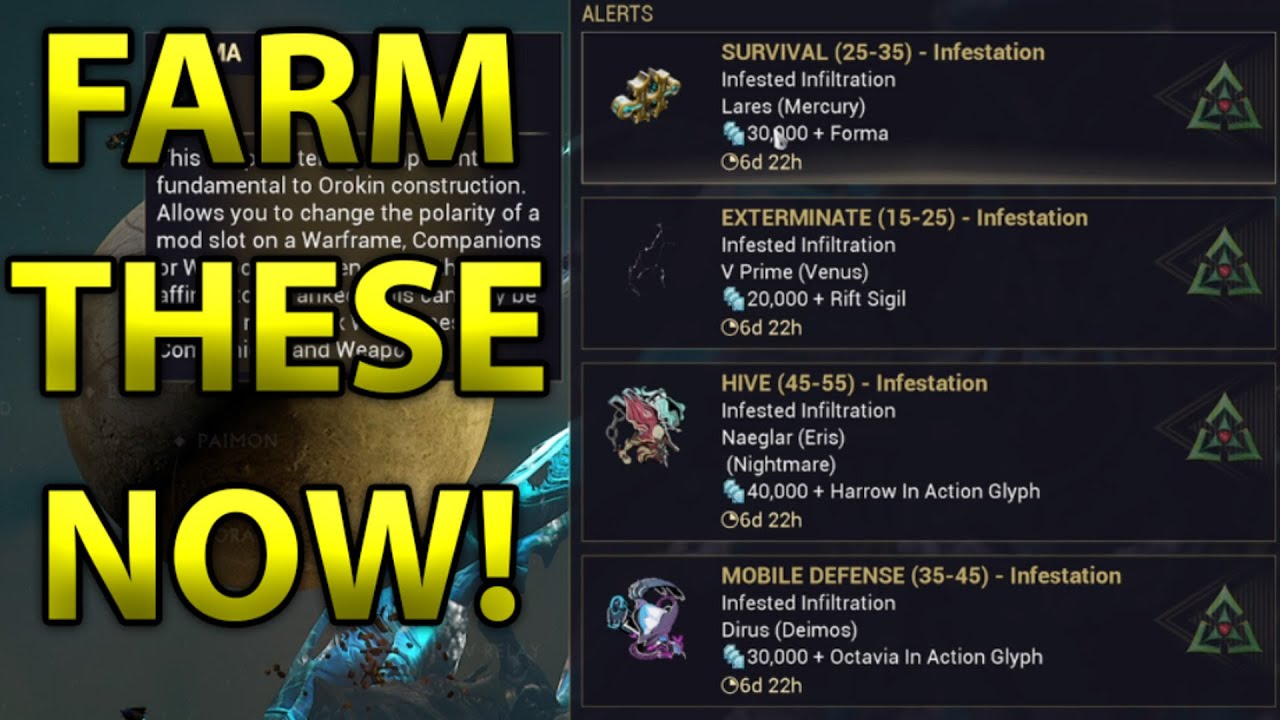 Insane Warframe Alerts! Free Forma, Sigil, 2 Glyphs!