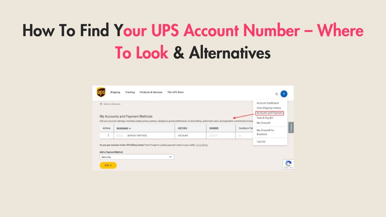 How To Find Your UPS Account Number &ndash; Where To Look & Alternatives