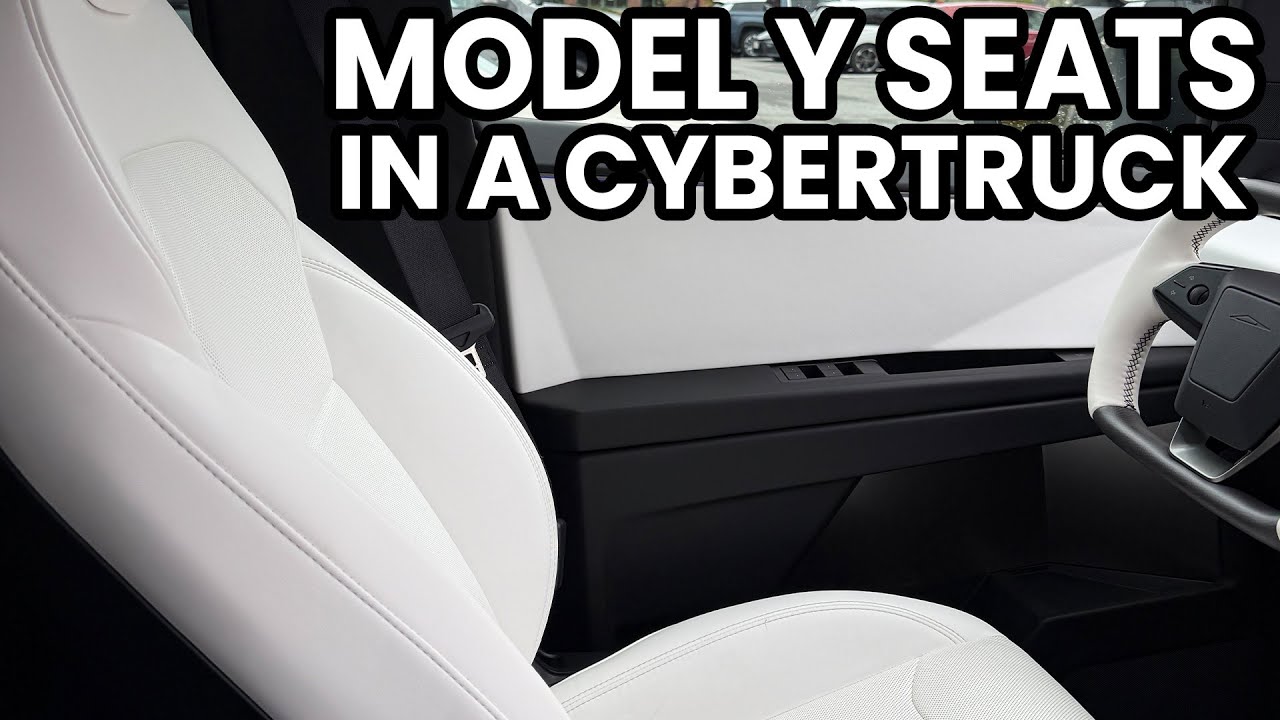 Устанавливаем сиденья Tesla Model Y White Juniper в Cybertruck! — Кастомные сиденья Cybertruck