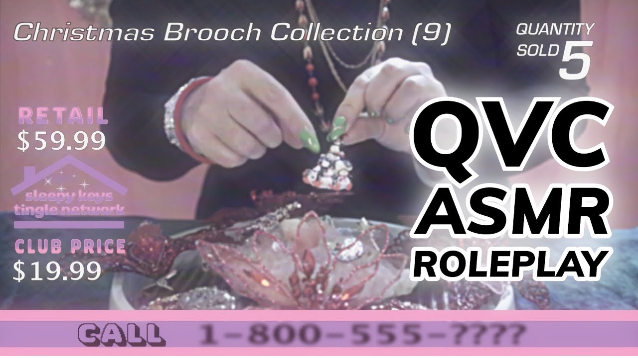 ✨ ASMR Holiday Brooch Showcase | 90s QVC Roleplay with Tingly Jewelry Tapping 🎄💎