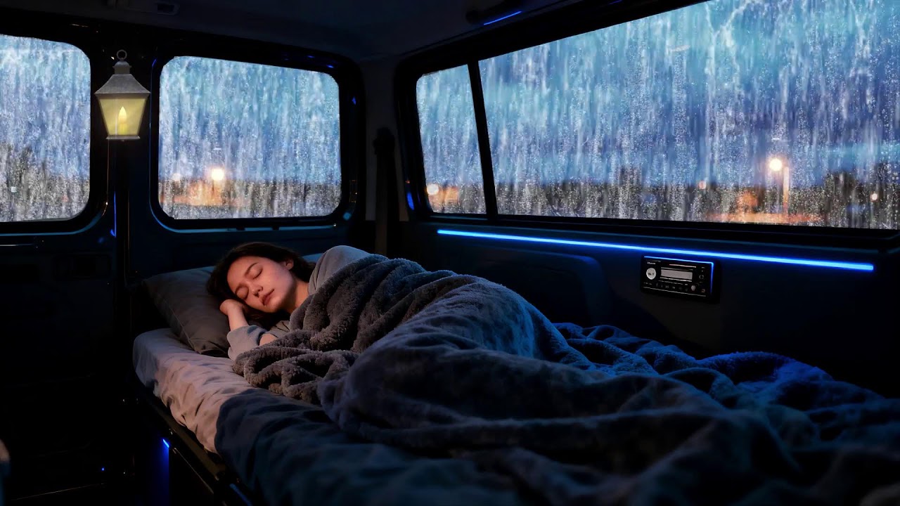 Rain Sounds Black Screen – Night Window Sleep Aid