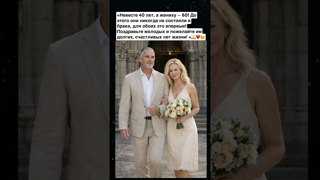 Невесте 40 лет, жениху- 60 ! До этого они не состояли в браке! Это их первый брак ! Пожелайте молоды