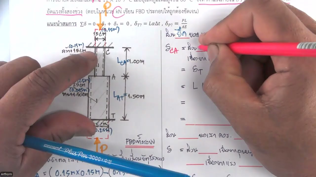 ความแข็งแรงของวัสดุ เรื่องโครงสร้างอินดีเทอร์มิเนท กรณีโครงสร้างเชิงประกอบอนุกรม  ภาคเรียนที่ 2/2568