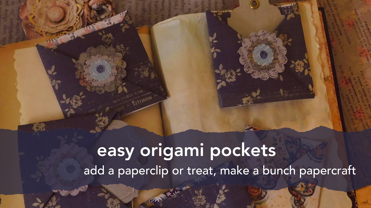 Easy Origami Pockets - Espresso Press Design #papercrafts #Easterpapercraft #ephemera #junkjournal