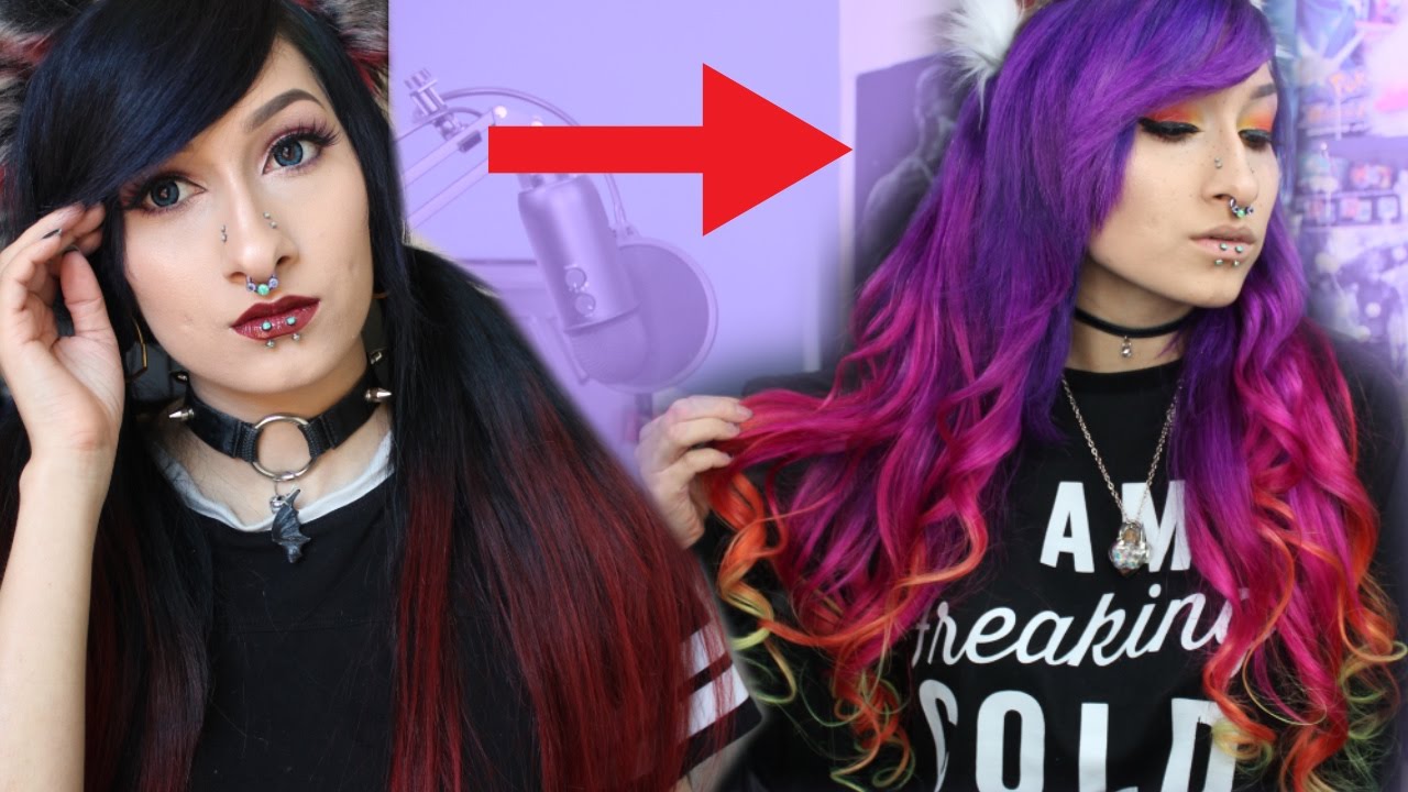 How I went from BLACK HAIR to SUNSET HAIR