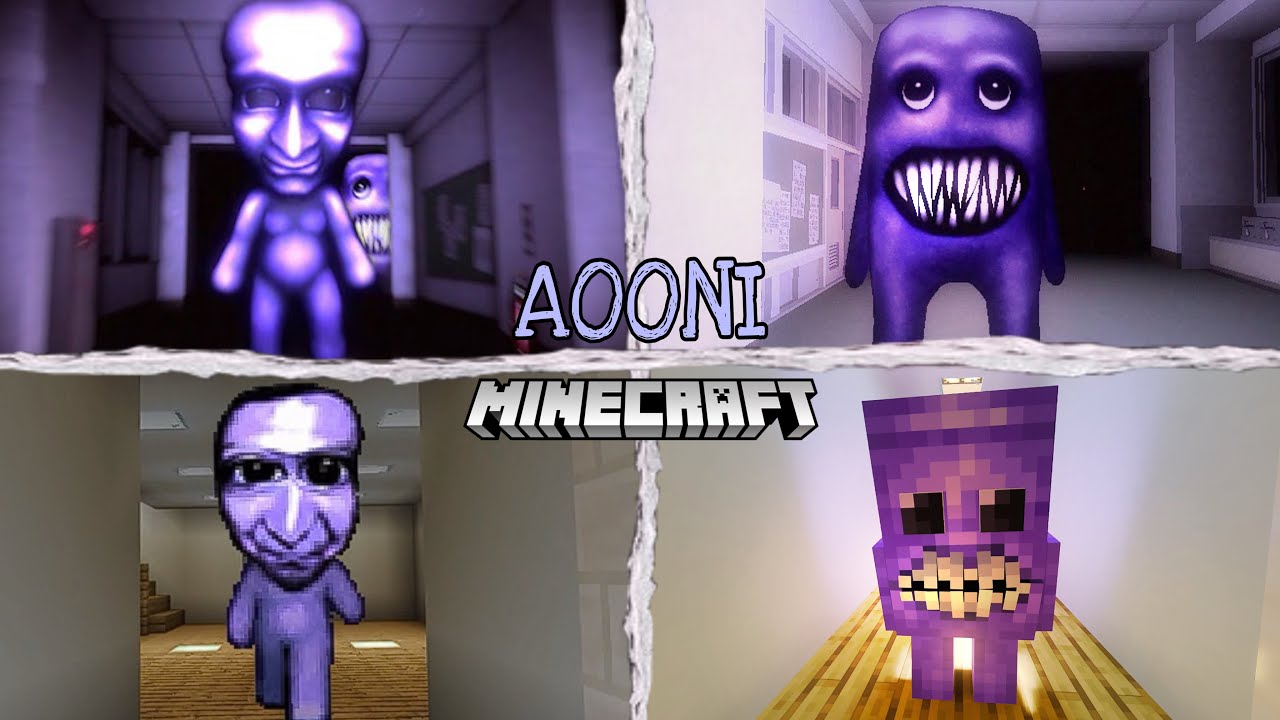 AOONI Nightmare: ALL JUMPSCARES vs MINECRAFT