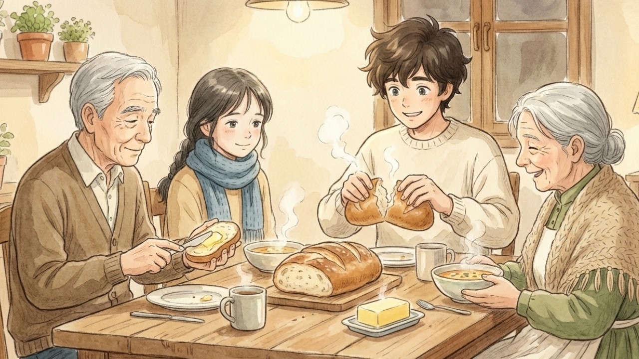 First Snowfall in the Village Footsteps Warm Scarves| Gentle Smiles| Ghibli-Style ASMR