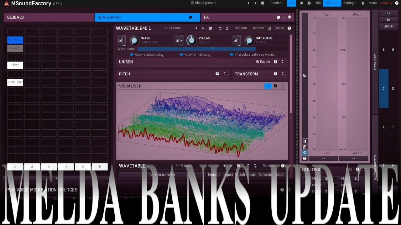 Melda 16.11 Update - Banks & Wavetables